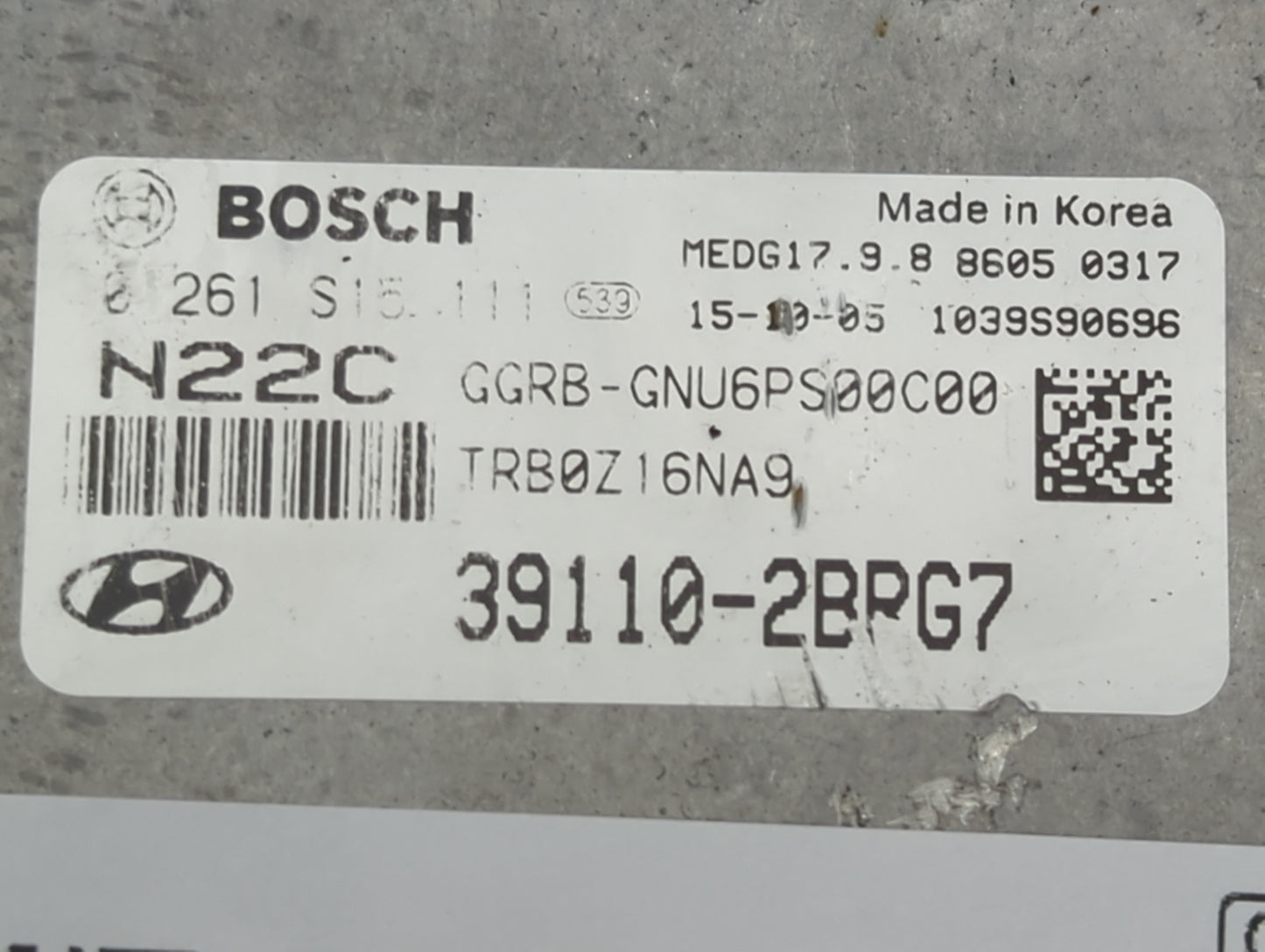 2015-2017 Hyundai Accent PCM Engine Control Computer ECU ECM PCU OEM P/N:39110-2BPG7 0261S15111 Fits Fits 2015 2016 2017 OEM