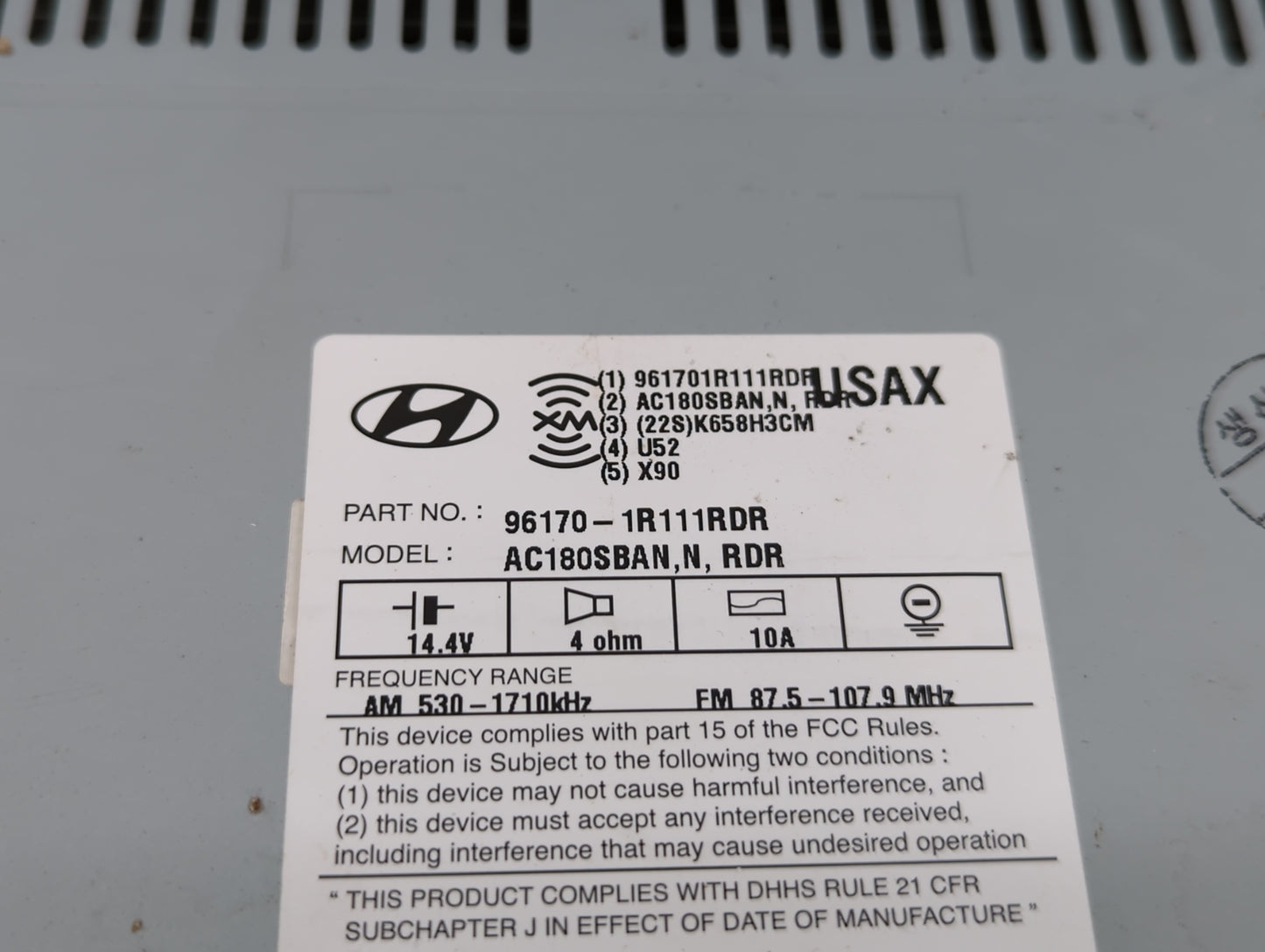 2015-2017 Hyundai Accent Am Fm Cd Player Radio Receiver - Oemusedautoparts1.com