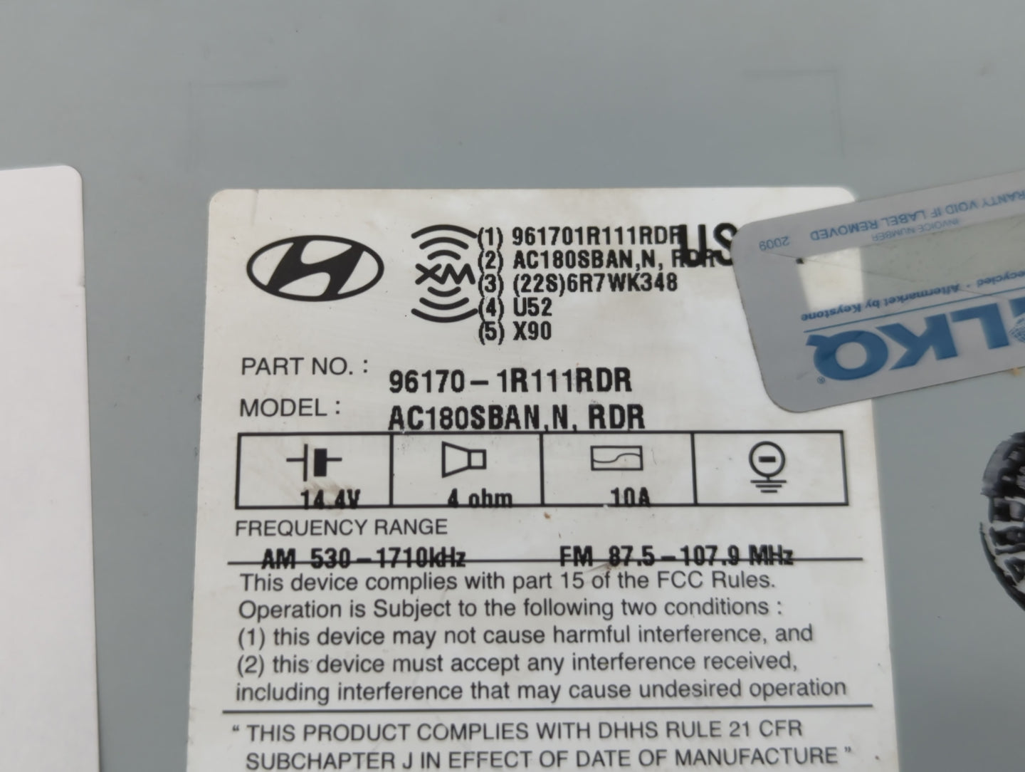 2015-2017 Hyundai Accent Am Fm Cd Player Radio Receiver - Oemusedautoparts1.com
