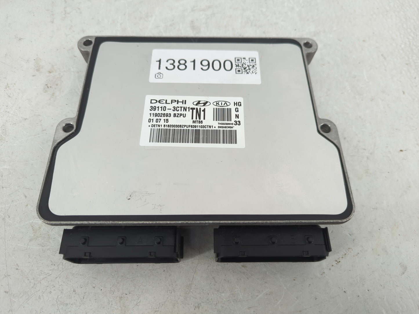 2015-2017 Hyundai Azera PCM Engine Control Computer ECU ECM PCU OEM P/N:39110-3CTN1 Fits Fits 2015 2016 2017 OEM Used Auto P