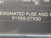 2015-2017 Hyundai Azera Fusebox Fuse Box Panel Relay Module P/N:91955-2T930 Fits Fits 2015 2016 2017 OEM Used Auto Parts - O