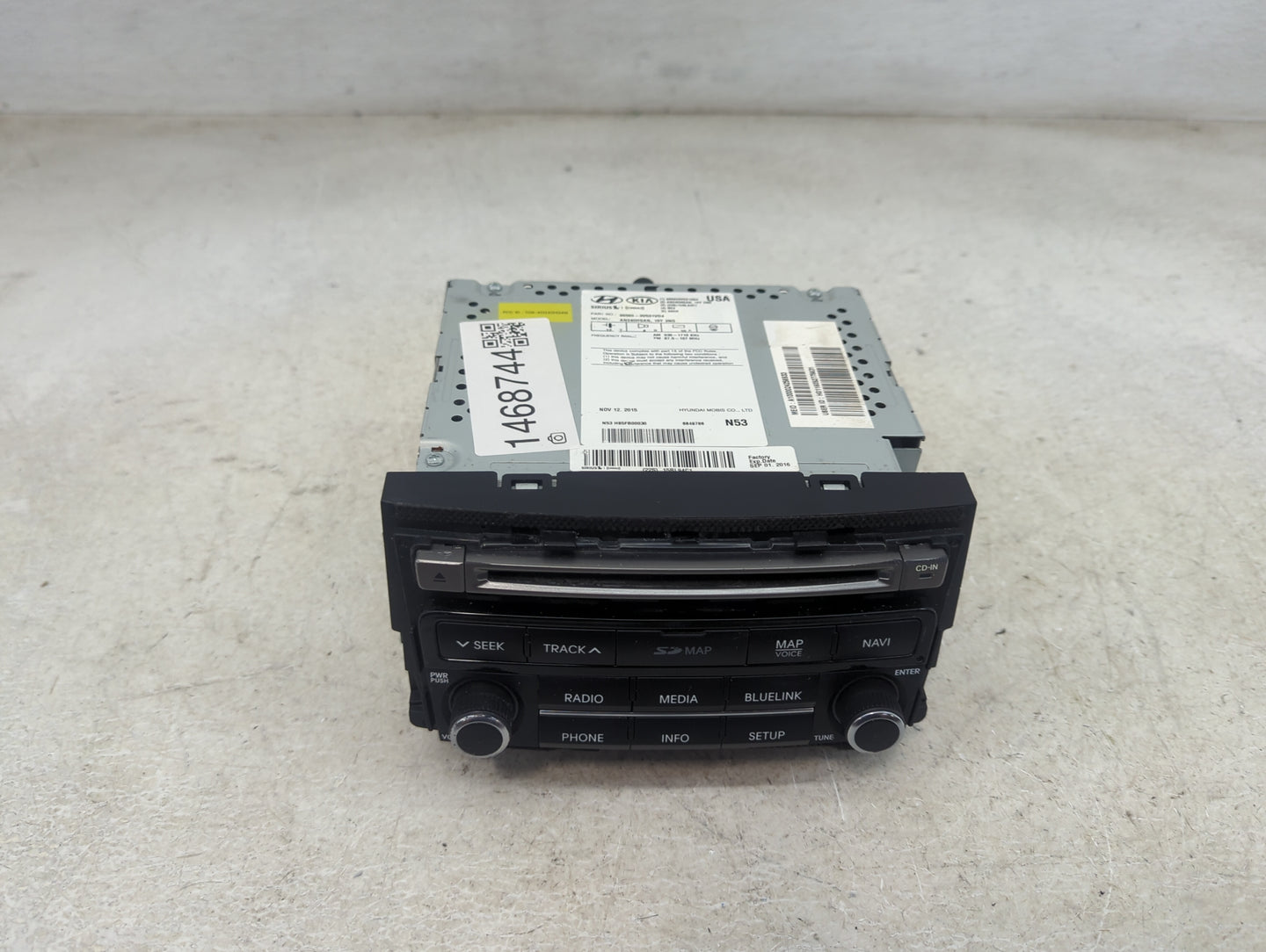 2015-2017 Hyundai Azera Radio AM FM Cd Player Receiver Replacement P/N:96560-3V531VD4 AN240HGAN Fits Fits 2015 2016 2017 OEM