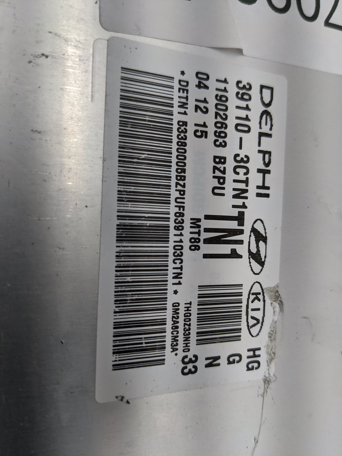 2015-2017 Hyundai Azera PCM Engine Control Computer ECU ECM PCU OEM P/N:39110-3CTN1 Fits Fits 2015 2016 2017 OEM Used Auto P