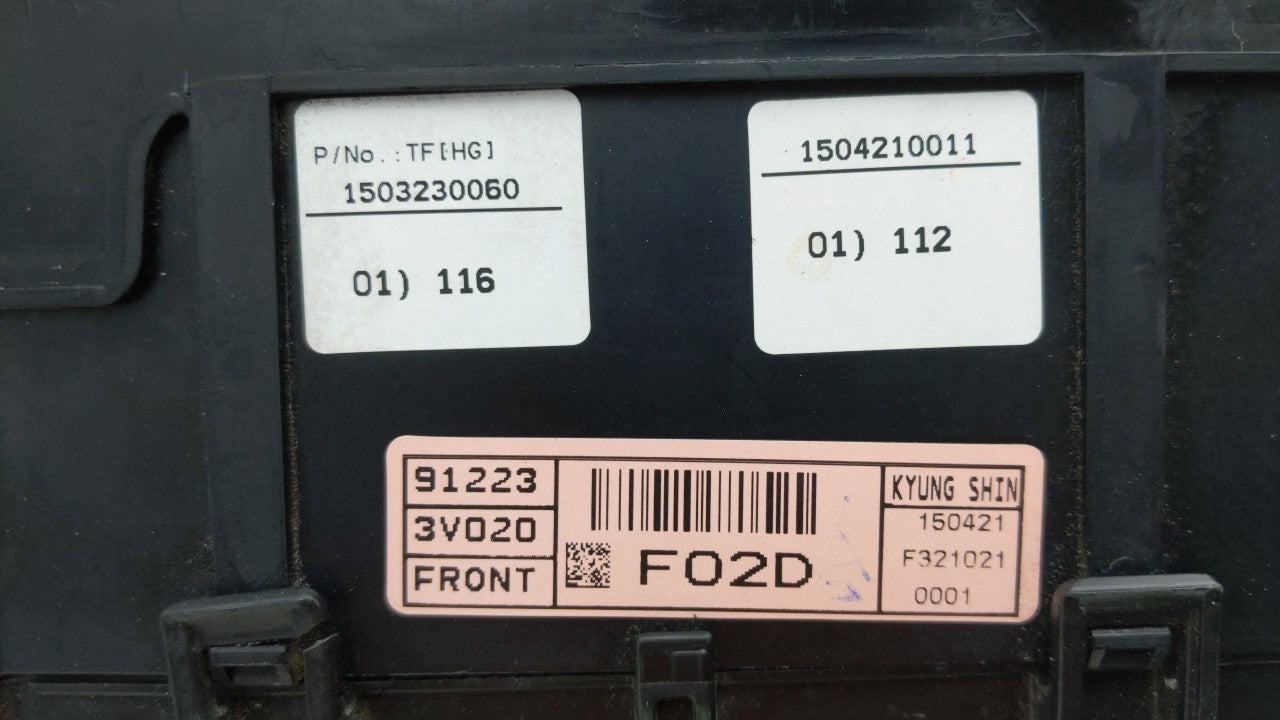 2015-2017 Hyundai Azera Fusebox Fuse Box Panel Relay Module P/N:91223 3V020 Fits Fits 2015 2016 2017 OEM Used Auto Parts - O