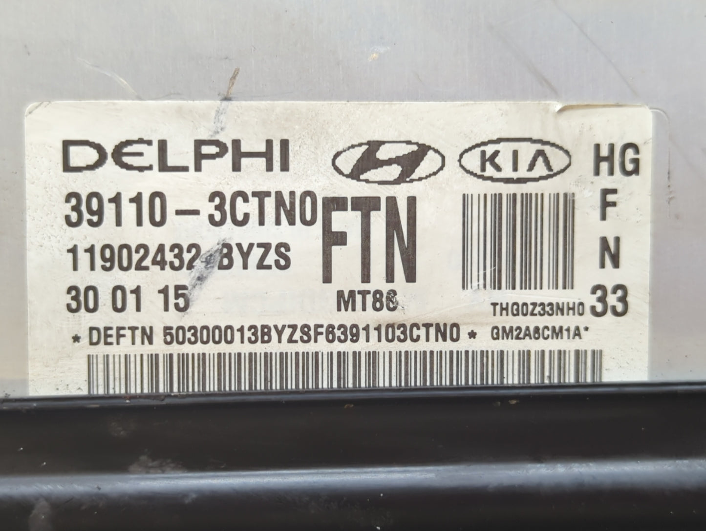 2015-2017 Hyundai Azera PCM Engine Control Computer ECU ECM PCU OEM P/N:39110-3CTN2 39110-3CTN1 Fits Fits 2015 2016 2017 OEM