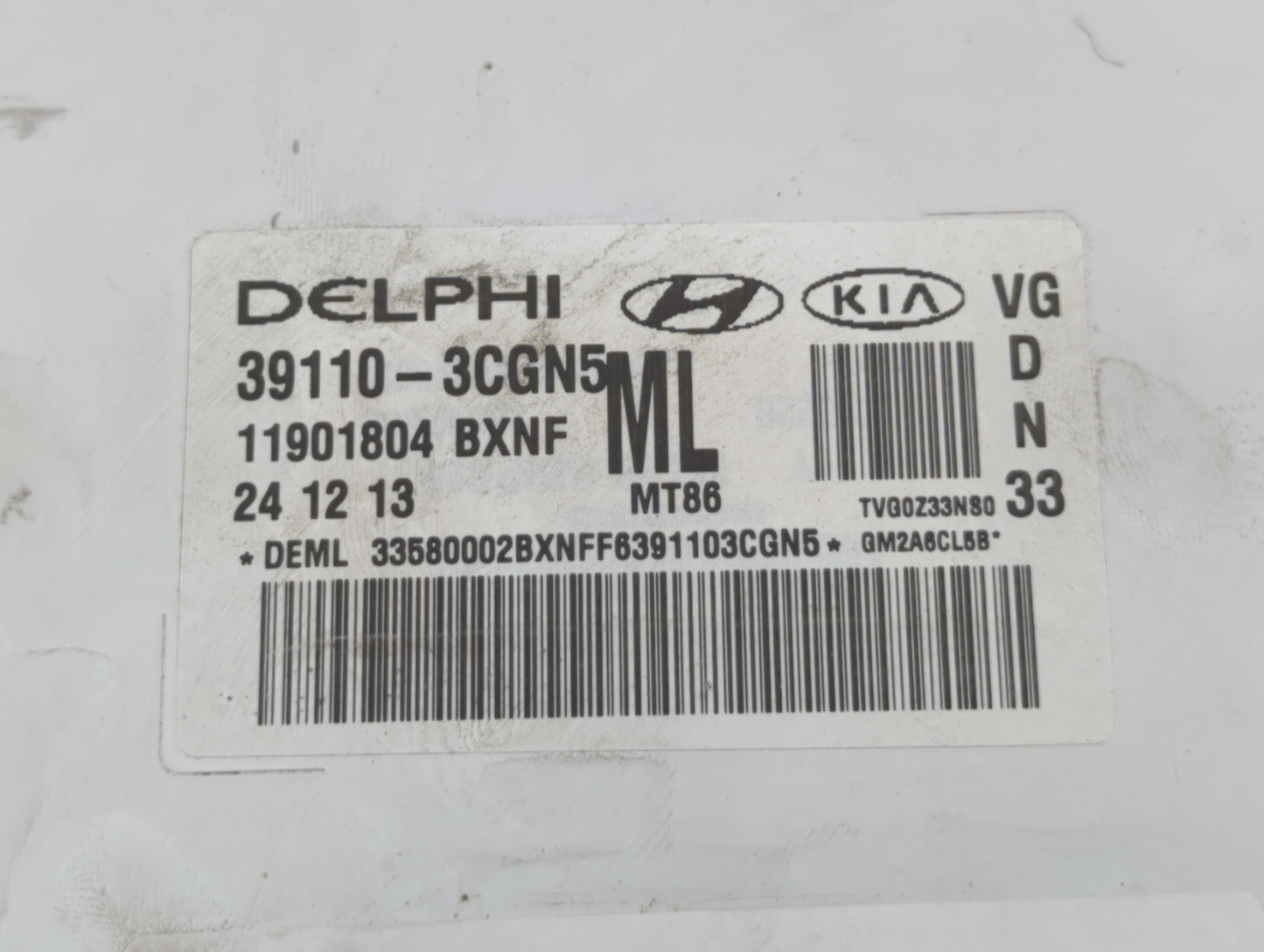 2012-2017 Hyundai Azera PCM Engine Control Computer ECU ECM PCU OEM P/N:39110-3CGN5 39172-3C010 Fits OEM Used Auto Parts - O