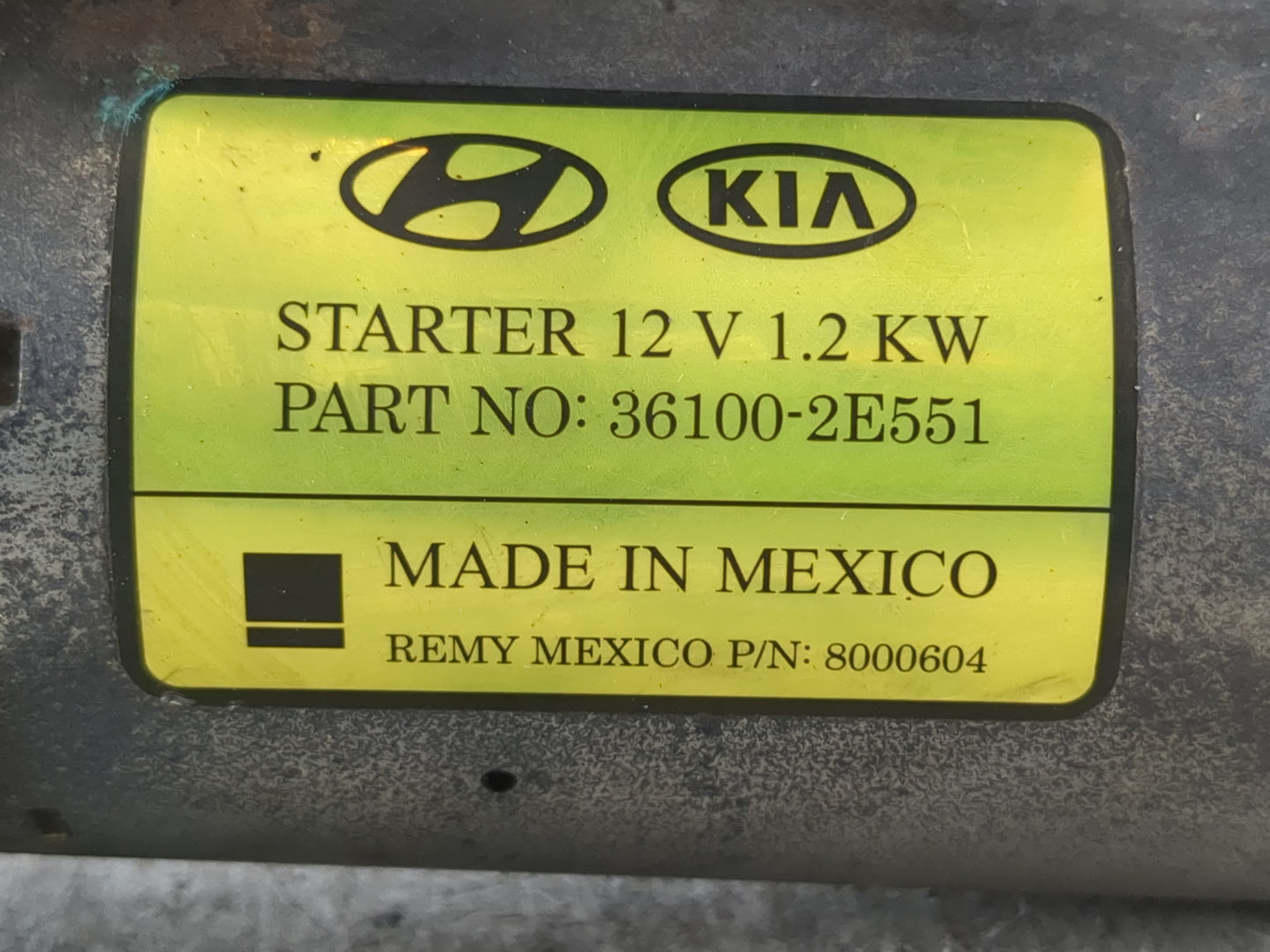 2014-2020 Hyundai Elantra Car Starter Motor Solenoid OEM P/N:36100-2E551 Fits Fits 2014 2015 2016 2017 2018 2019 2020 OEM Us