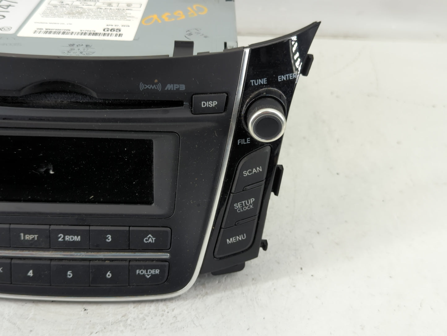 2016-2017 Hyundai Elantra Radio AM FM Cd Player Receiver Replacement P/N:96170-A5260GU Fits Fits 2016 2017 OEM Used Auto Par
