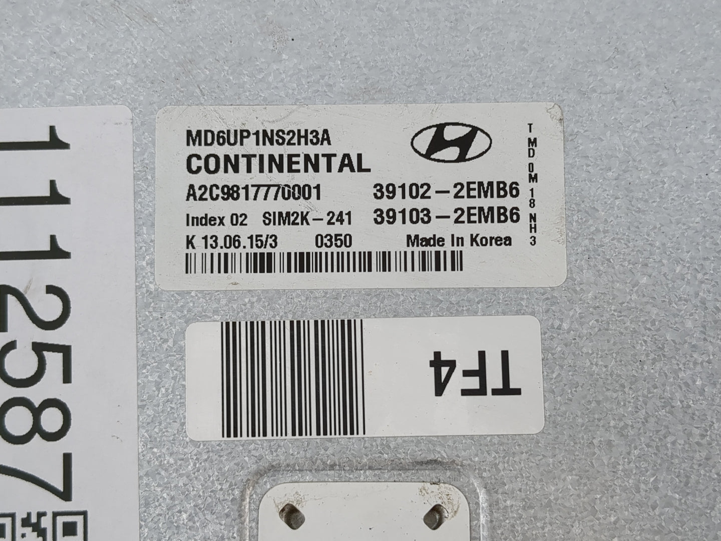 2014-2016 Hyundai Elantra PCM Engine Control Computer ECU ECM PCU OEM P/N:39103-2EMB6 39102-2EMB6 Fits Fits 2014 2015 2016 O