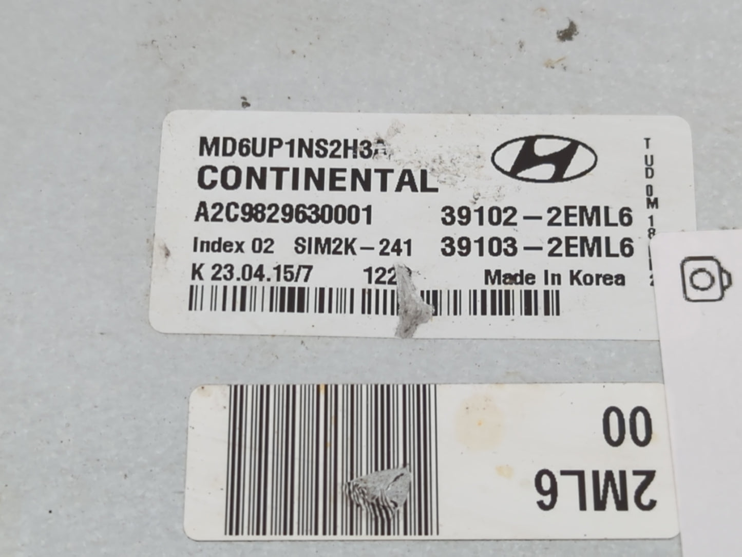 2015-2016 Hyundai Elantra PCM Engine Control Computer ECU ECM PCU OEM P/N:39103-2EML6 39102-2EML6 Fits Fits 2015 2016 OEM Us
