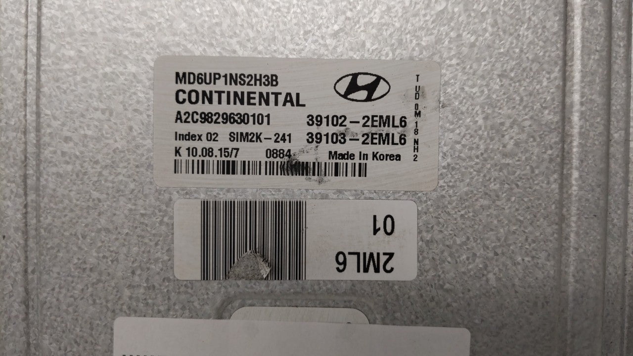 2014-2016 Hyundai Elantra PCM Engine Control Computer ECU ECM PCU OEM P/N:39102-2EML6 39103-2EML6 Fits Fits 2014 2015 2016 O