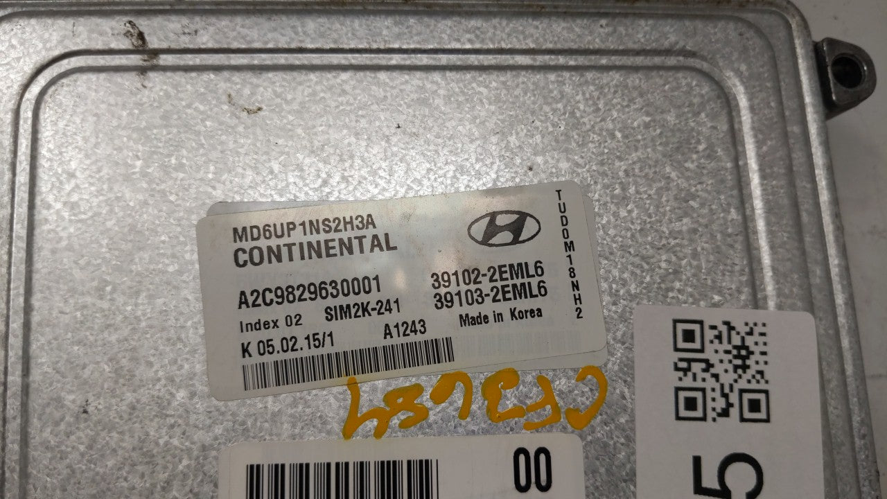 2014-2016 Hyundai Elantra PCM Engine Control Computer ECU ECM PCU OEM Fits OEM Used Auto Parts - Oemusedautoparts1.com