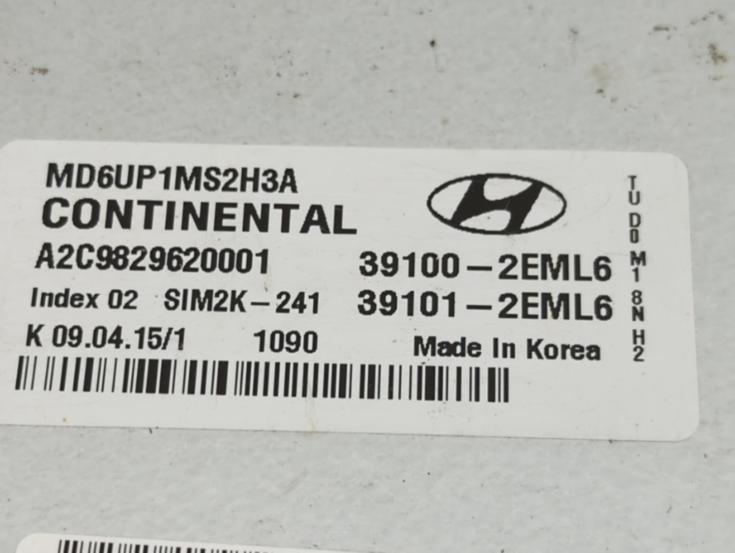 2014-2016 Hyundai Elantra PCM Engine Control Computer ECU ECM PCU OEM P/N:39101-2EML6 39100-2EML6 Fits Fits 2014 2015 2016 O