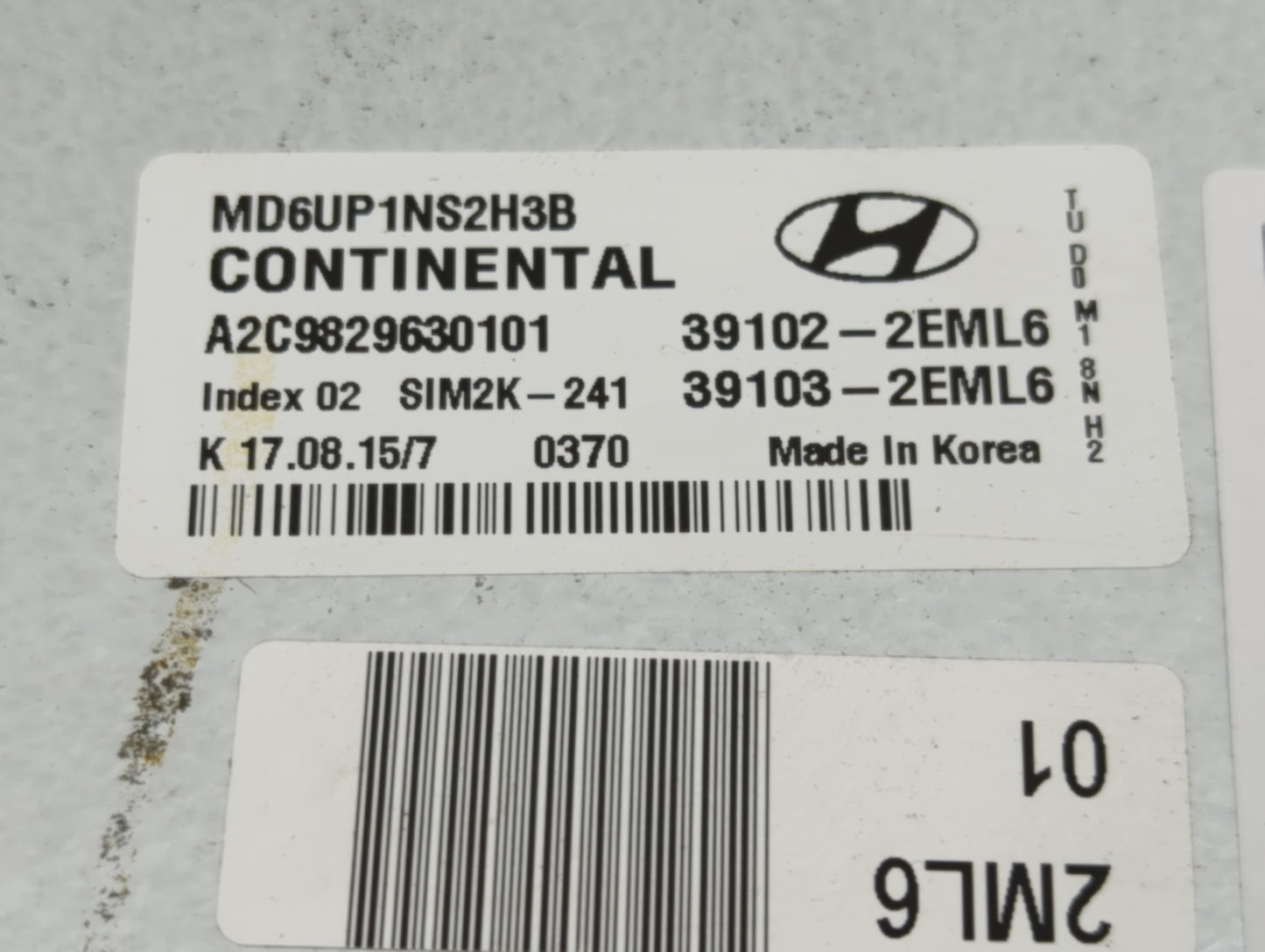 2014-2016 Hyundai Elantra PCM Engine Control Computer ECU ECM PCU OEM P/N:39103-2EML6 39102-2EML6 Fits Fits 2014 2015 2016 O