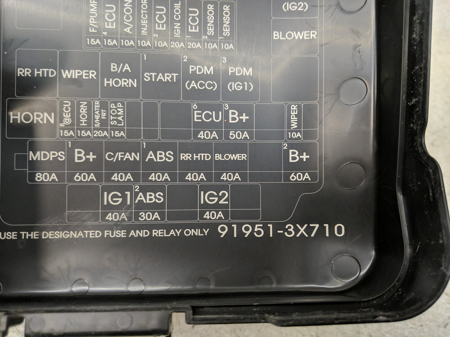 2014-2016 Hyundai Elantra Fusebox Fuse Box Panel Relay Module P/N:91951-3X710 Fits Fits 2014 2015 2016 OEM Used Auto Parts -