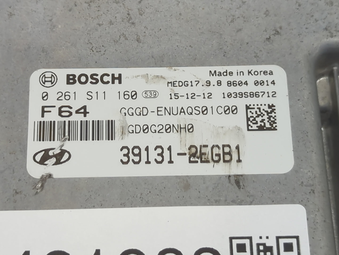 2016-2017 Hyundai Elantra PCM Engine Control Computer ECU ECM PCU OEM P/N:0 261 S11 160 39131-2EGB1 Fits Fits 2016 2017 OEM 