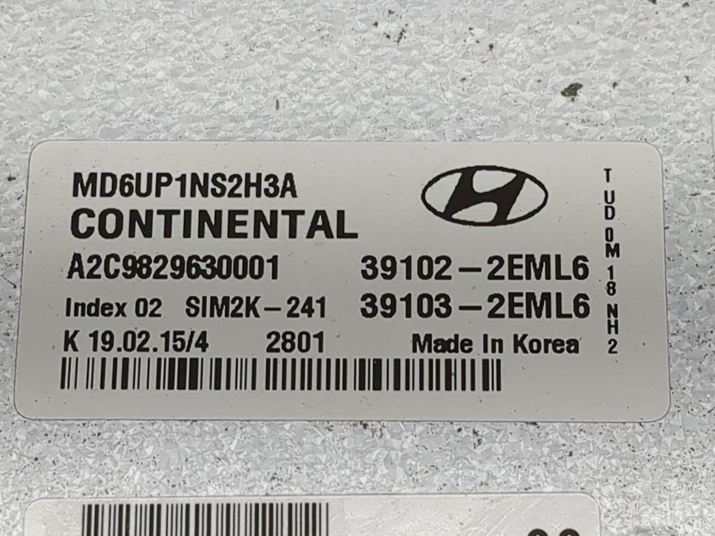 2014-2016 Hyundai Elantra PCM Engine Control Computer ECU ECM PCU OEM P/N:39102-2EML6 Fits Fits 2014 2015 2016 OEM Used Auto