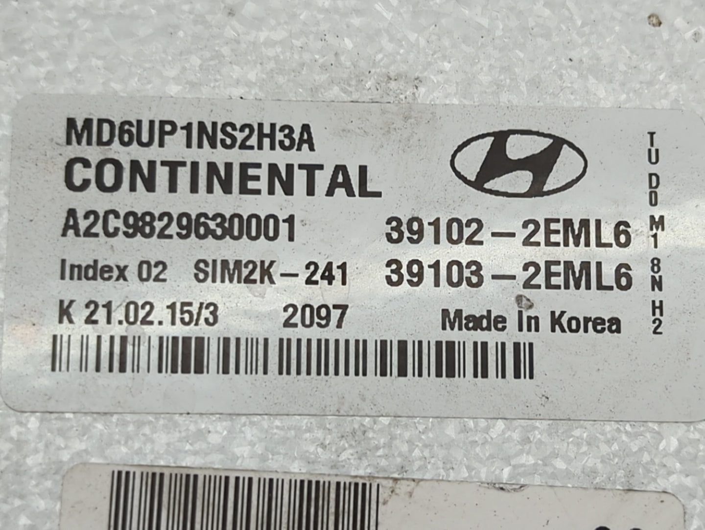 2014-2016 Hyundai Elantra PCM Engine Control Computer ECU ECM PCU OEM P/N:39103-2EML6 39102-2EML6 Fits Fits 2014 2015 2016 O