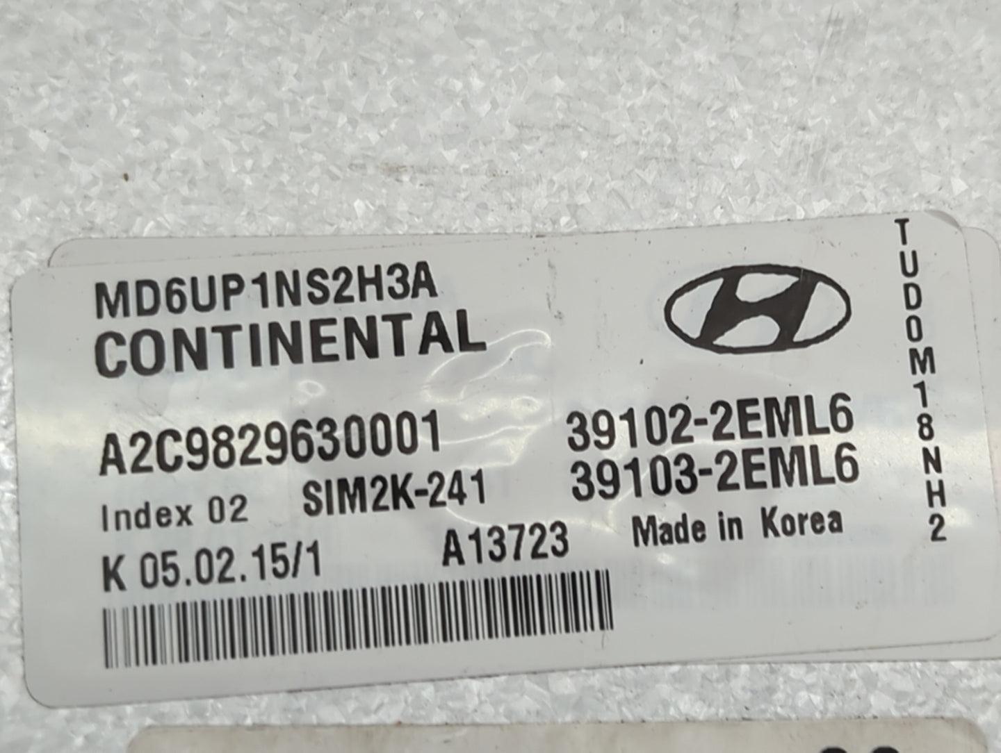 2014-2016 Hyundai Elantra PCM Engine Control Computer ECU ECM PCU OEM P/N:39103-2EML6 39102-2EML6 Fits Fits 2014 2015 2016 O