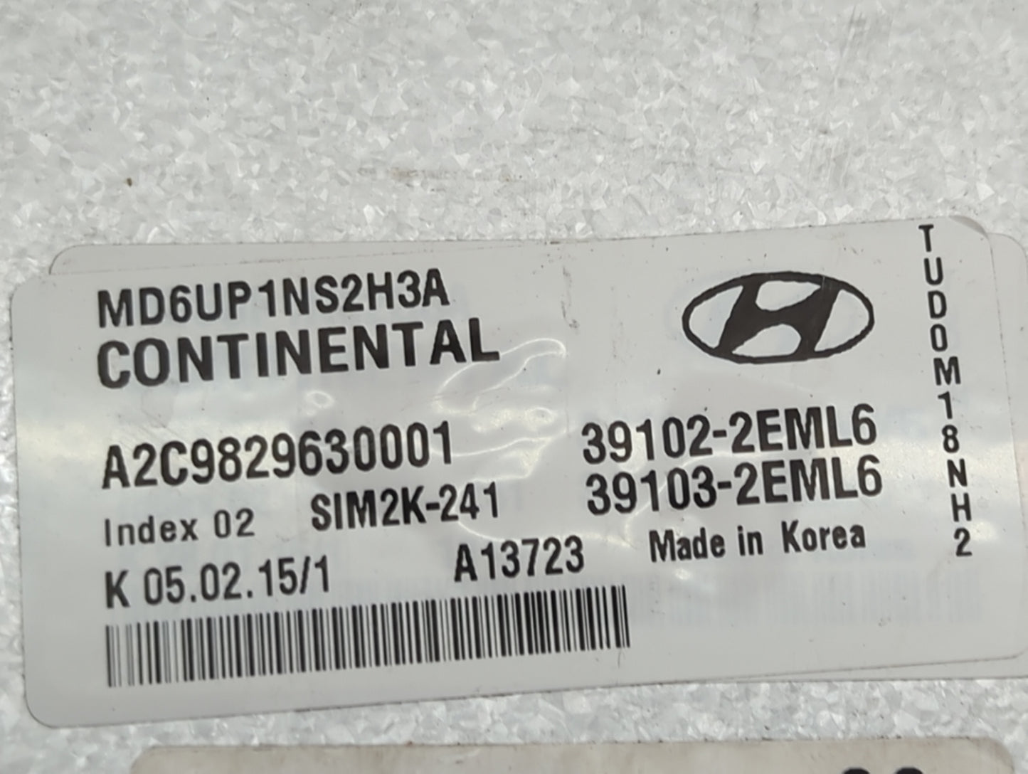 2014-2016 Hyundai Elantra PCM Engine Control Computer ECU ECM PCU OEM P/N:39103-2EML6 39102-2EML6 Fits Fits 2014 2015 2016 O