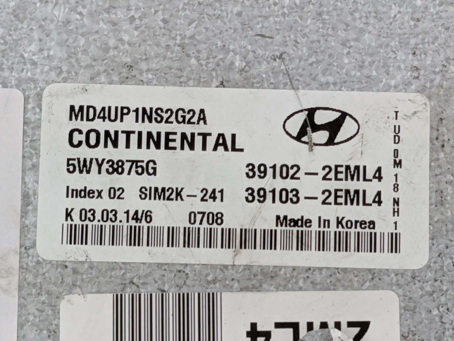 2014-2016 Hyundai Elantra PCM Engine Control Computer ECU ECM PCU OEM P/N:MD4UP1NS2G2A 5WY3875G Fits Fits 2014 2015 2016 OEM