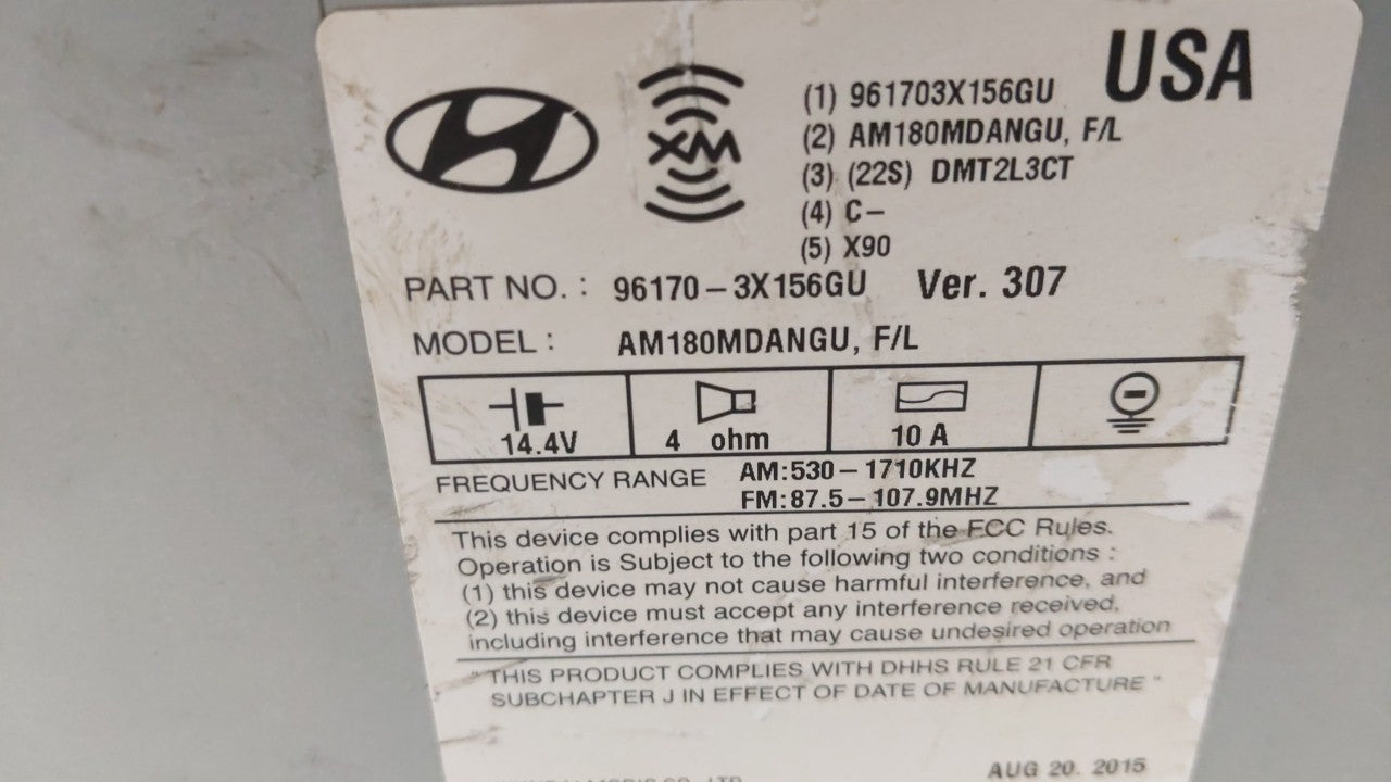 2014-2016 Hyundai Elantra Am Fm Cd Player Radio Receiver - Oemusedautoparts1.com