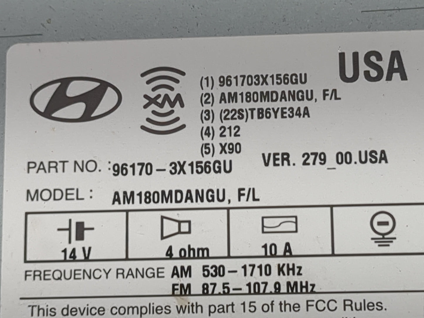 2014-2016 Hyundai Elantra Radio AM FM Cd Player Receiver Replacement P/N:96170-3X156GU AM180MDANGU Fits Fits 2014 2015 2016 