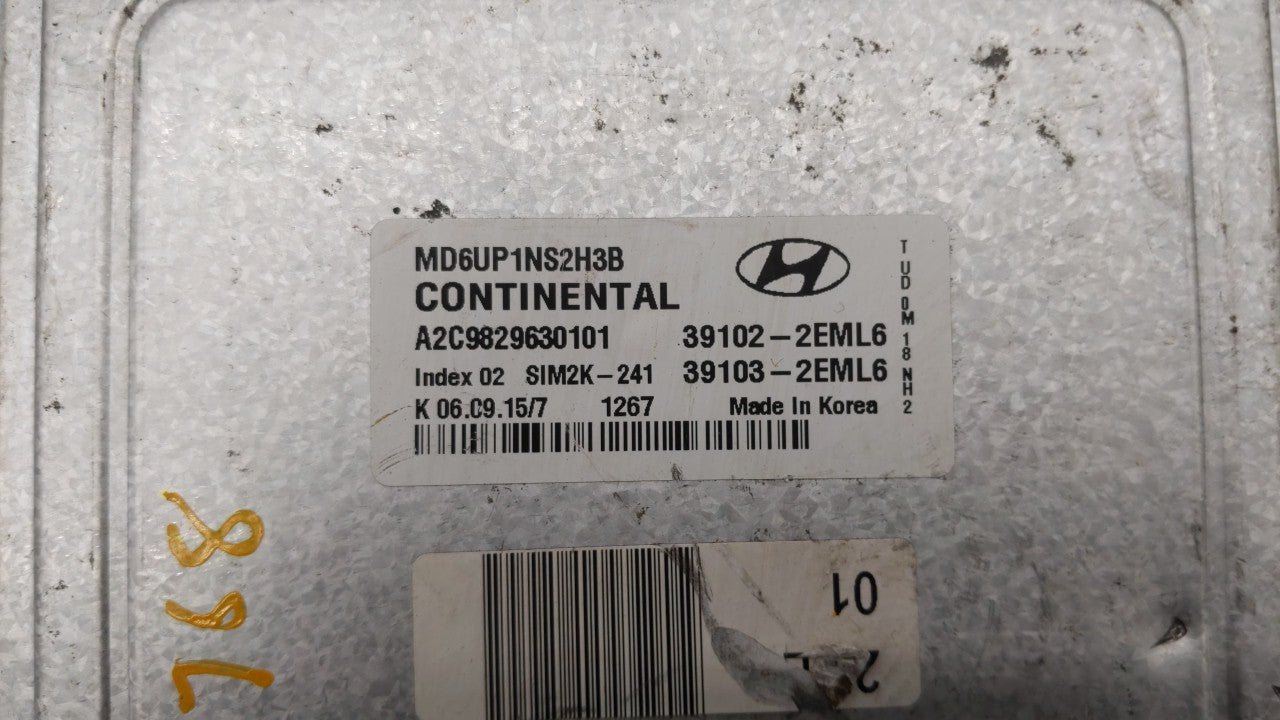 2014-2016 Hyundai Elantra PCM Engine Control Computer ECU ECM PCU OEM P/N:39102-2EML6 39103-2EML6 Fits Fits 2014 2015 2016 O