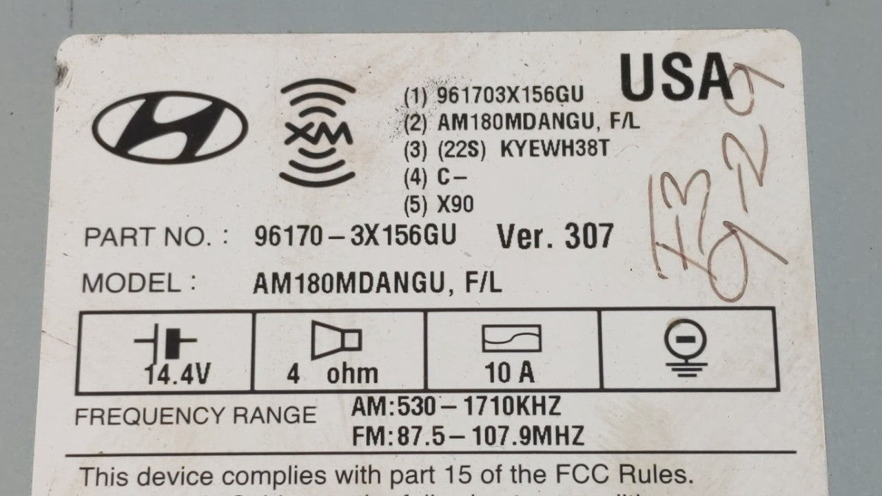 2014-2016 Hyundai Elantra Radio AM FM Cd Player Receiver Replacement P/N:961703X156GU 96170-3X156GU Fits Fits 2014 2015 2016