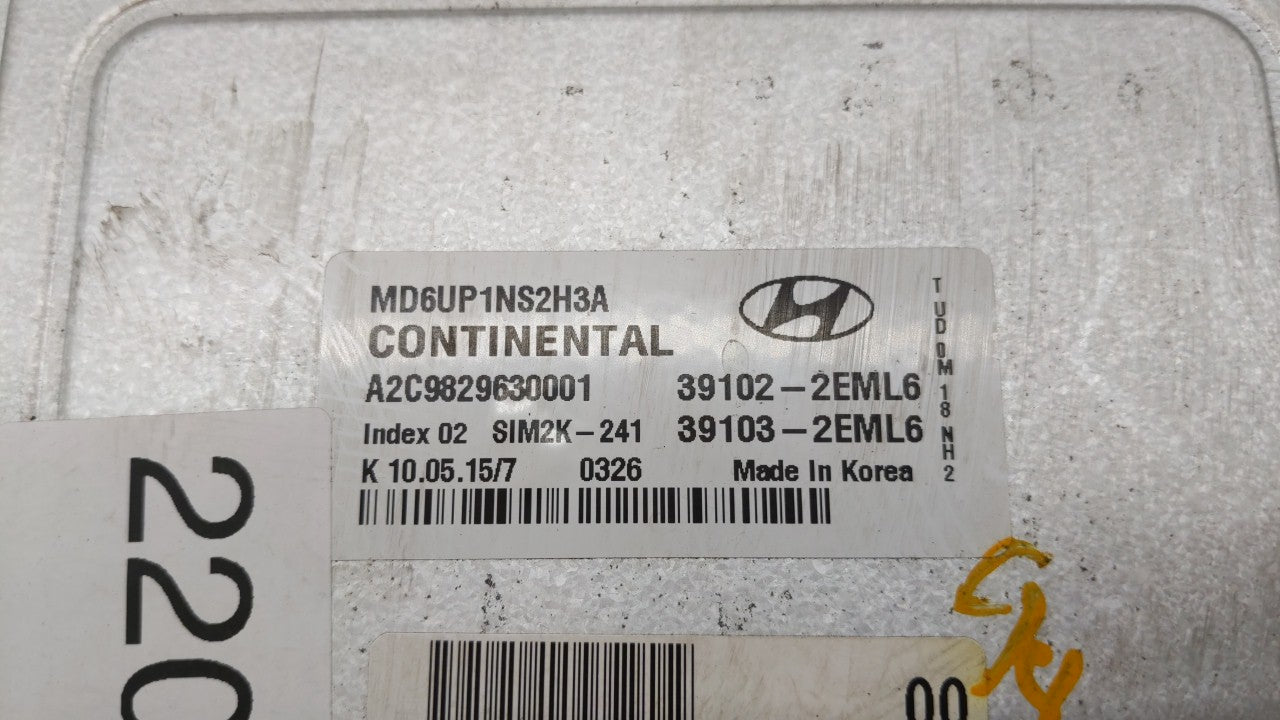 2014-2016 Hyundai Elantra PCM Engine Control Computer ECU ECM PCU OEM P/N:39103-2EML6 39102-2EML6 Fits Fits 2014 2015 2016 O