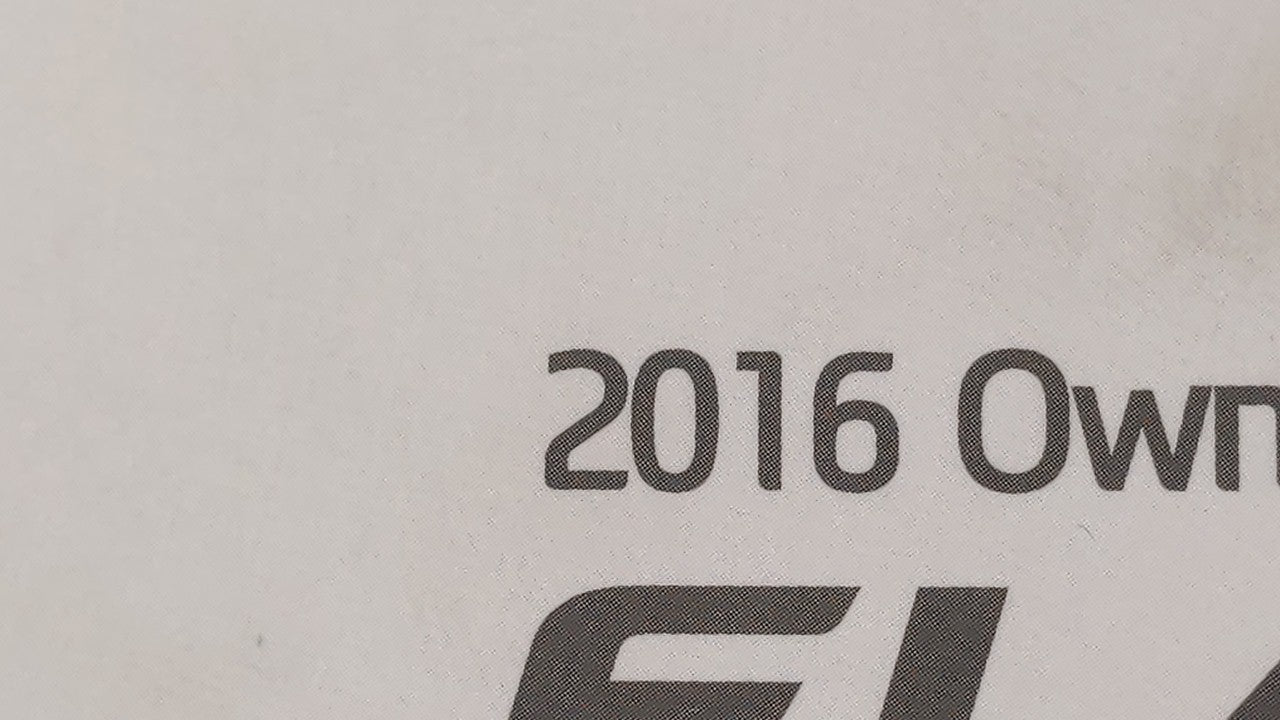 2016 Hyundai Elantra Owners Manual Book Guide OEM Used Auto Parts - Oemusedautoparts1.com