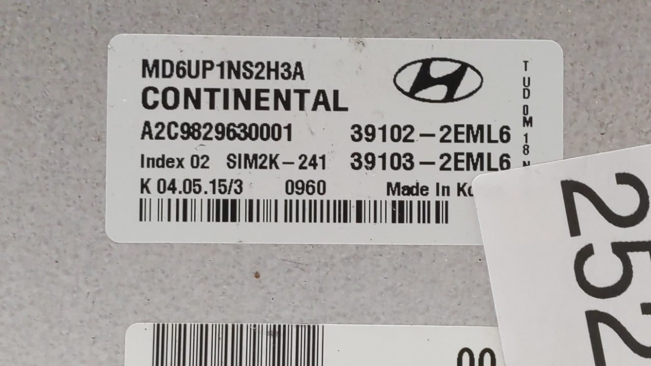 2014-2016 Hyundai Elantra PCM Engine Control Computer ECU ECM PCU OEM P/N:39102-2EML6 39103-2EML6 Fits Fits 2014 2015 2016 O