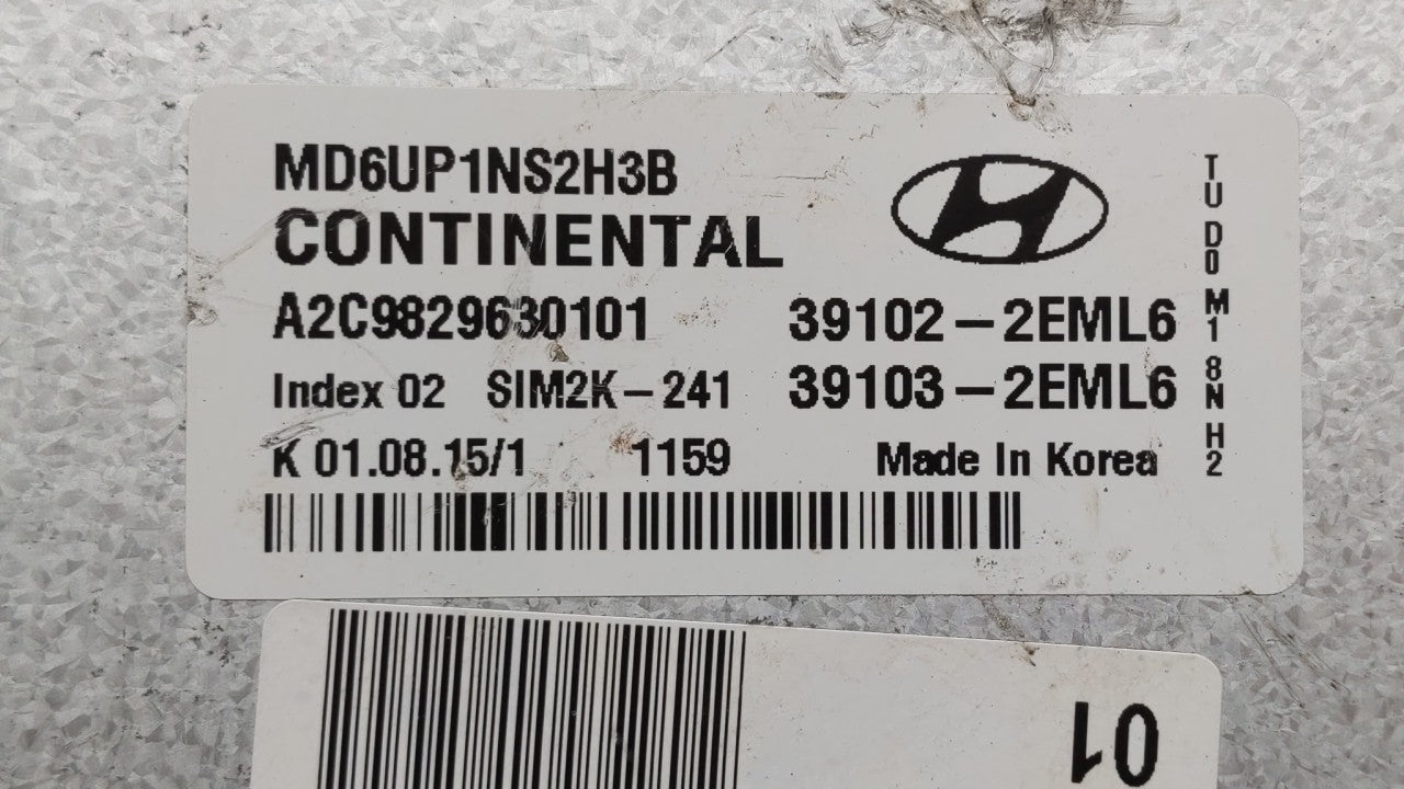 2014-2016 Hyundai Elantra PCM Engine Control Computer ECU ECM PCU OEM P/N:39102-2EML6 39103-2EML6 Fits Fits 2014 2015 2016 O