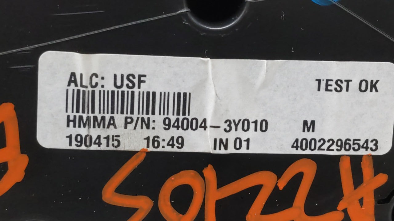 2014-2016 Hyundai Elantra Instrument Cluster Speedometer Gauges P/N:94004-3Y010 Fits Fits 2014 2015 2016 OEM Used Auto Parts