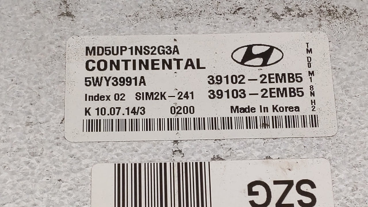 2014-2016 Hyundai Elantra PCM Engine Control Computer ECU ECM PCU OEM P/N:39103-2EMW5 39102-2EMW5 Fits Fits 2014 2015 2016 O