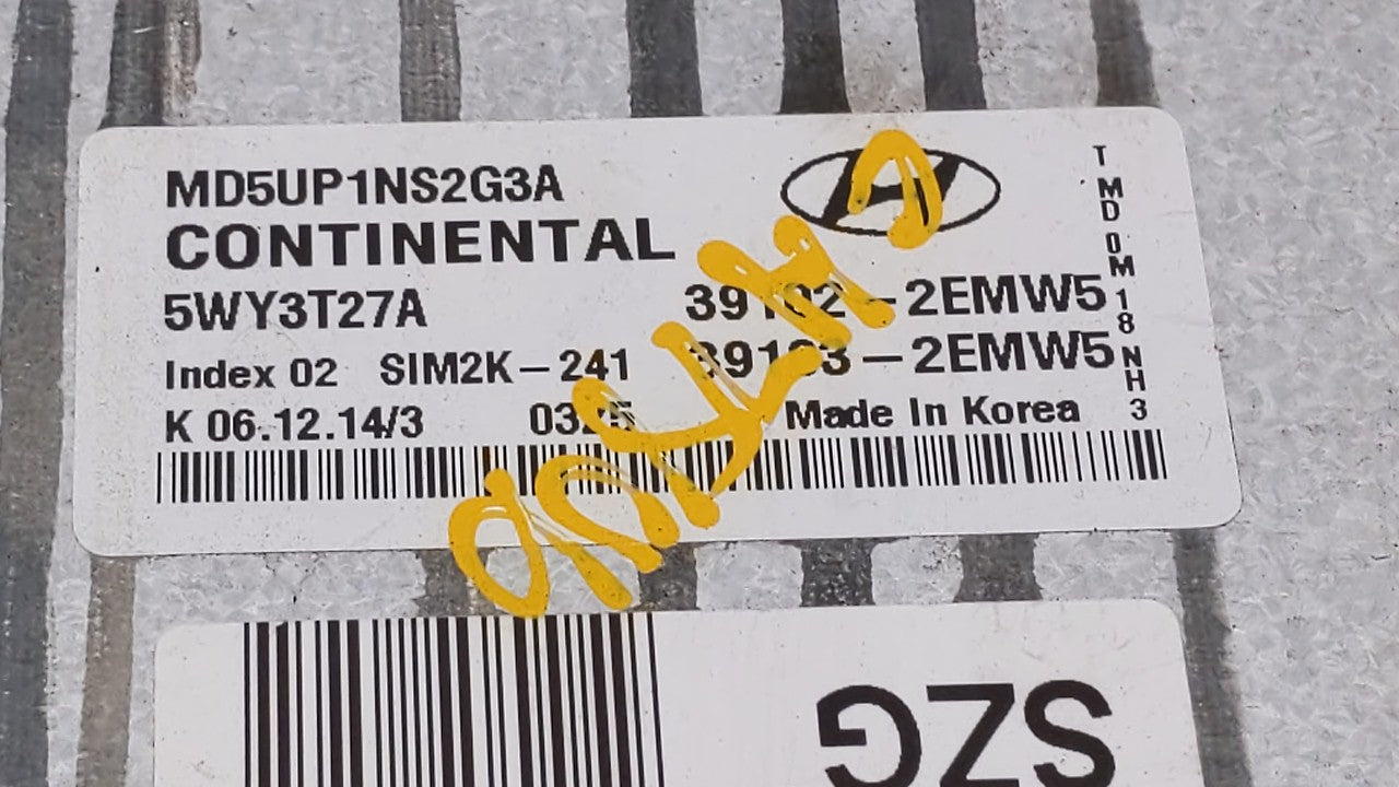 2014-2016 Hyundai Elantra PCM Engine Control Computer ECU ECM PCU OEM P/N:39103-2EMW5 39102-2EMW5 Fits Fits 2014 2015 2016 O