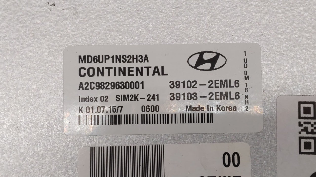 2014-2016 Hyundai Elantra PCM Engine Control Computer ECU ECM PCU OEM P/N:39103-2EML5 39102-2EML5 Fits Fits 2014 2015 2016 O