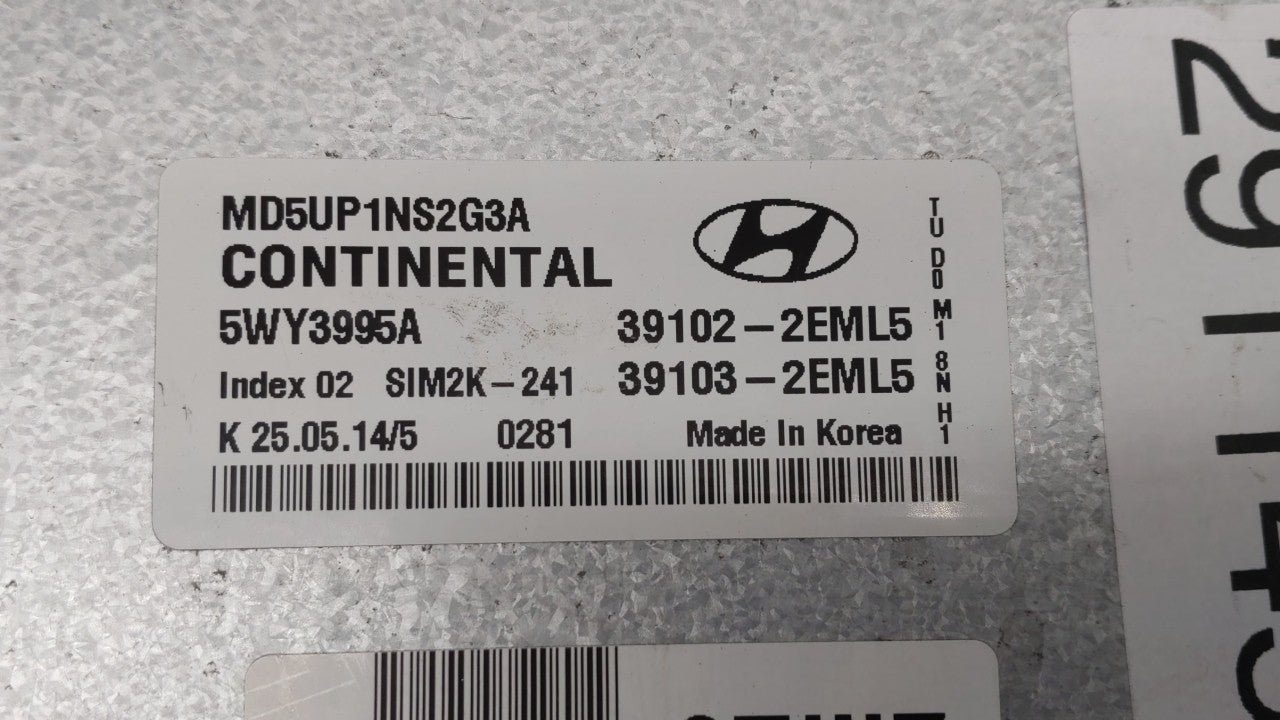 2014-2016 Hyundai Elantra PCM Engine Control Computer ECU ECM PCU OEM P/N:39102-2EML6 39103-2EML6 Fits Fits 2014 2015 2016 O