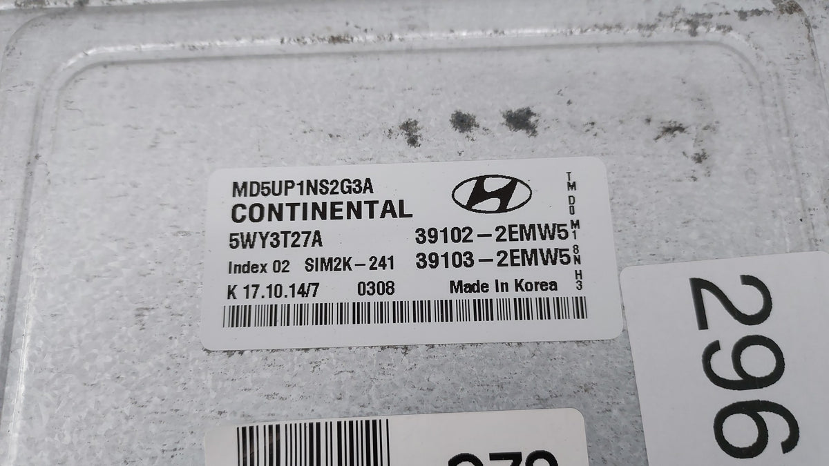 2014-2016 Hyundai Elantra PCM Engine Control Computer ECU ECM PCU OEM P/N:39103-2EMW5 39102-2EMW5, 39102-2EMB6 Fits 2014 201