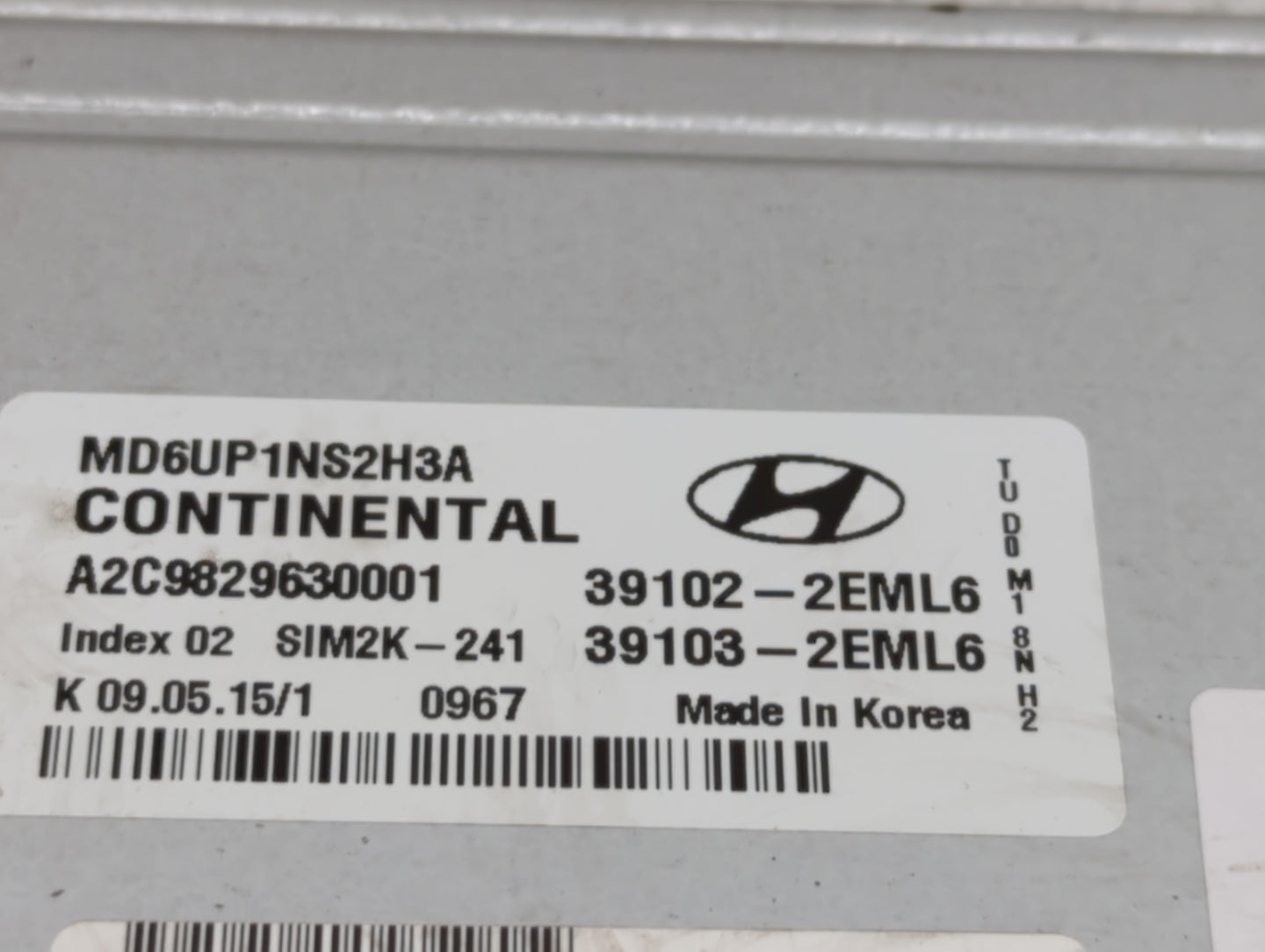 2014-2016 Hyundai Elantra PCM Engine Control Computer ECU ECM PCU OEM P/N:39103-2EML5 39102-2EML5 Fits Fits 2014 2015 2016 O
