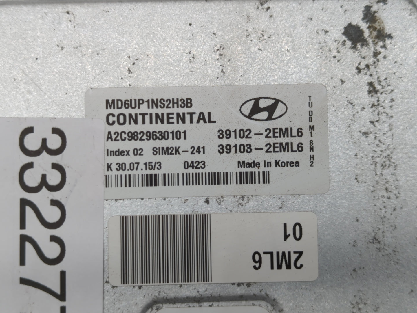 2015-2016 Hyundai Elantra PCM Engine Control Computer ECU ECM PCU OEM P/N:39100-2EML6 39101-2EML6 Fits Fits 2015 2016 OEM Us