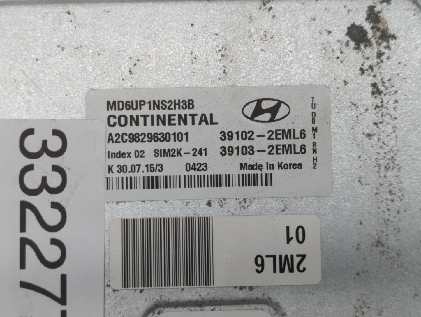 2015-2016 Hyundai Elantra PCM Engine Control Computer ECU ECM PCU OEM P/N:39100-2EML6 39101-2EML6 Fits Fits 2015 2016 OEM Us