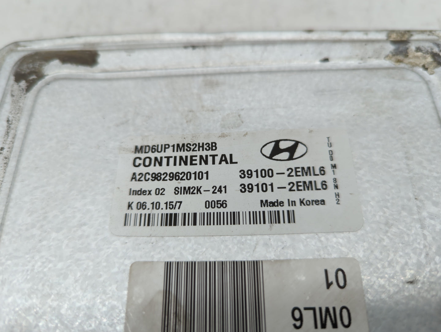 2014-2016 Hyundai Elantra PCM Engine Control Computer ECU ECM PCU OEM P/N:39100-2EML6 39102-2EMB5 Fits Fits 2014 2015 2016 O