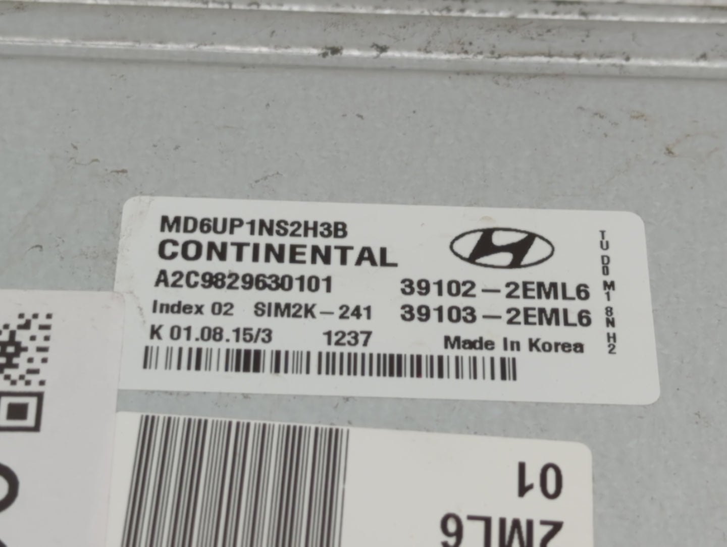 2014-2016 Hyundai Elantra PCM Engine Control Computer ECU ECM PCU OEM P/N:39103-2EML5 39102-2EML5 Fits Fits 2014 2015 2016 O