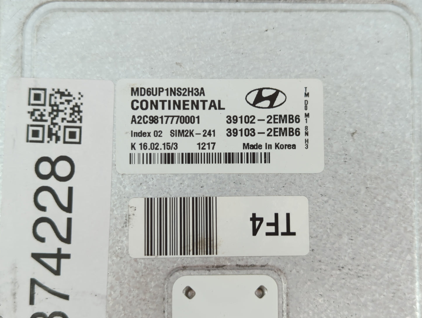 2014-2016 Hyundai Elantra PCM Engine Control Computer ECU ECM PCU OEM P/N:39102-2EMW5 39103-2EMW5 Fits Fits 2014 2015 2016 O