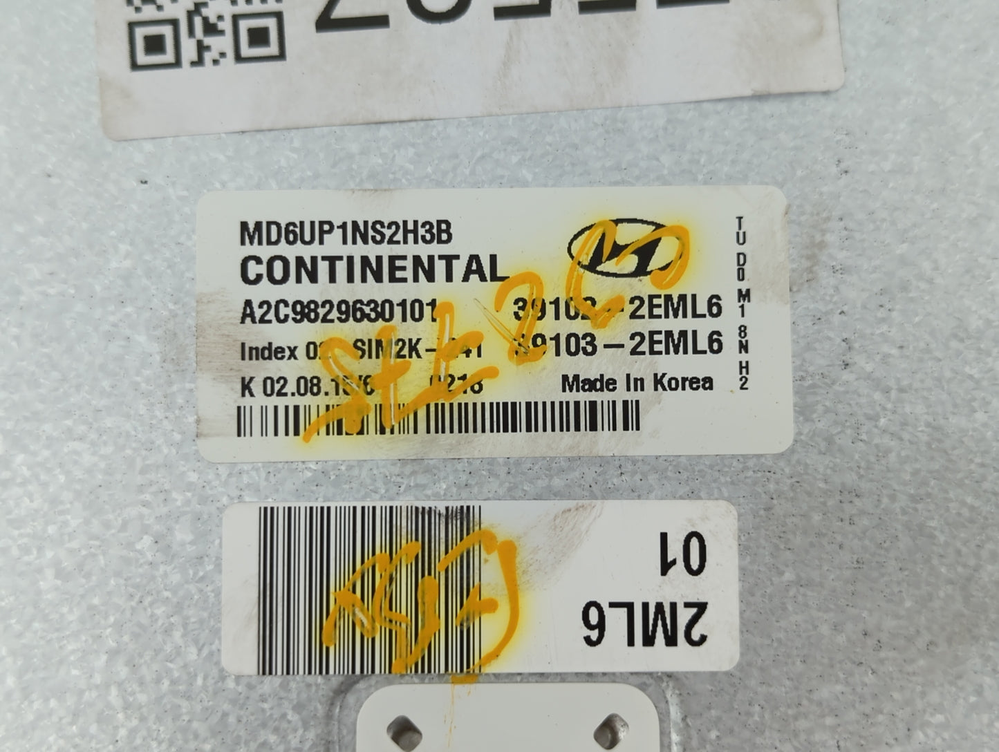 2014-2016 Hyundai Elantra PCM Engine Control Computer ECU ECM PCU OEM P/N:39102-2EML4 39103-2EML5 Fits Fits 2014 2015 2016 O
