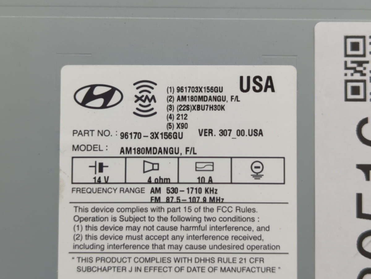 2014-2016 Hyundai Elantra Am Fm Cd Player Radio Receiver 380516 - Oemusedautoparts1.com