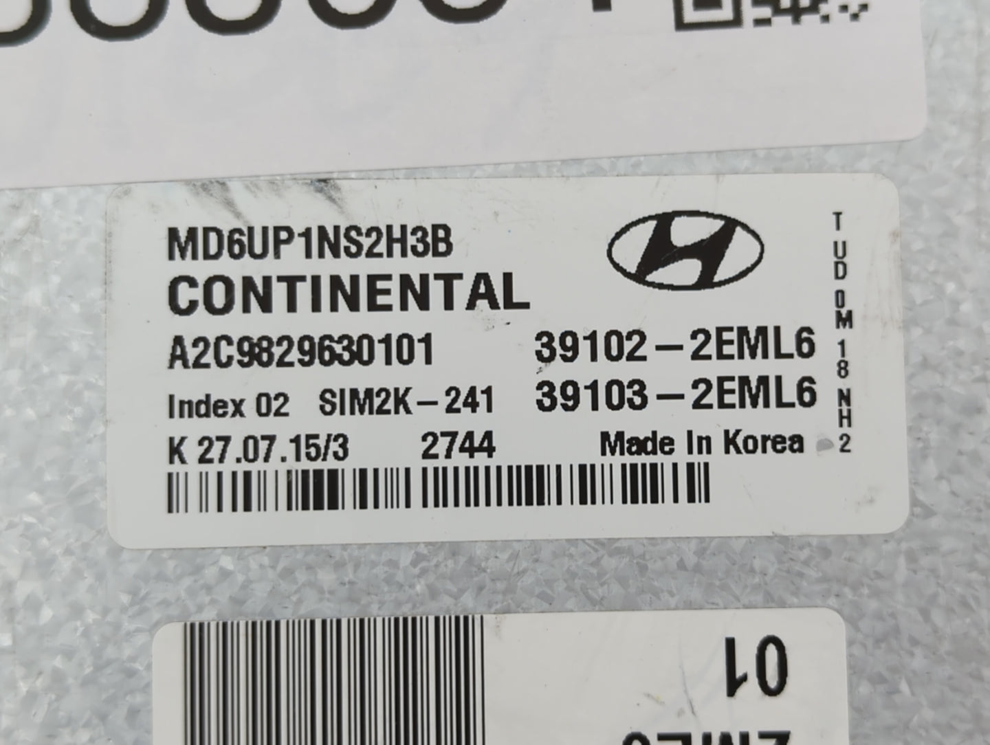 2014-2016 Hyundai Elantra PCM Engine Control Computer ECU ECM PCU OEM P/N:39103-2EML6 39102-2EML6 Fits Fits 2014 2015 2016 O