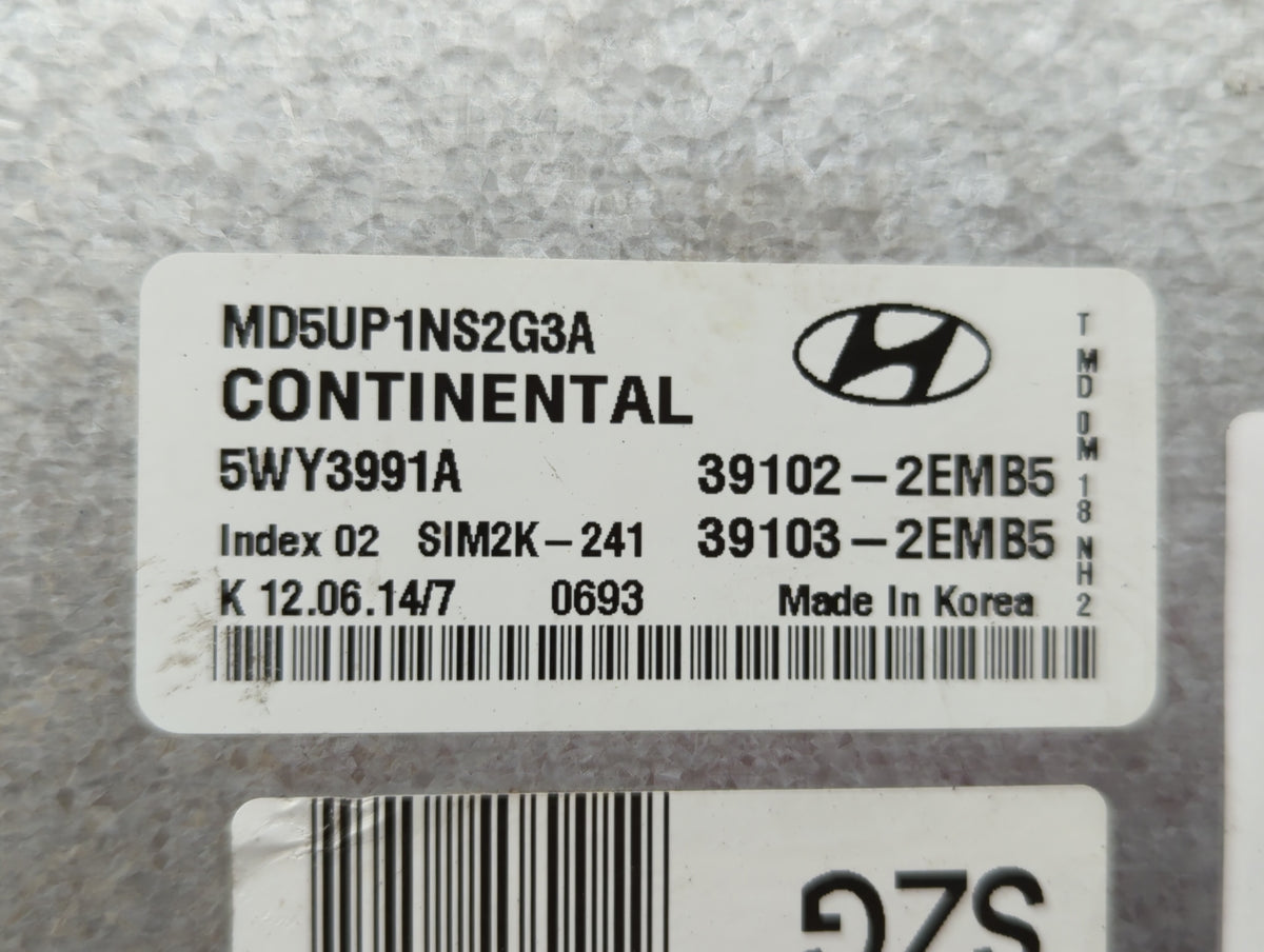 2014-2016 Hyundai Elantra PCM Engine Control Computer ECU ECM PCU OEM P/N:39100-2EML6 39102-2EMB5, 39103-2EMB5 Fits 2014 201