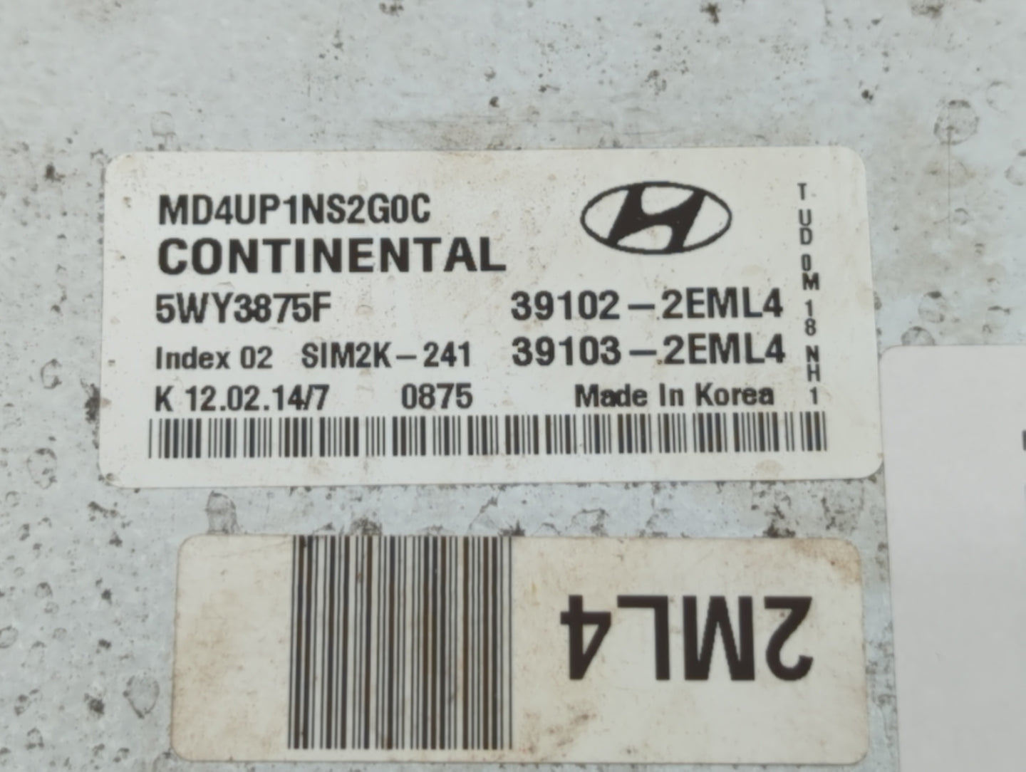 2014-2016 Hyundai Elantra PCM Engine Control Computer ECU ECM PCU OEM P/N:39103-2EML4 39102-2EML4 Fits Fits 2014 2015 2016 O